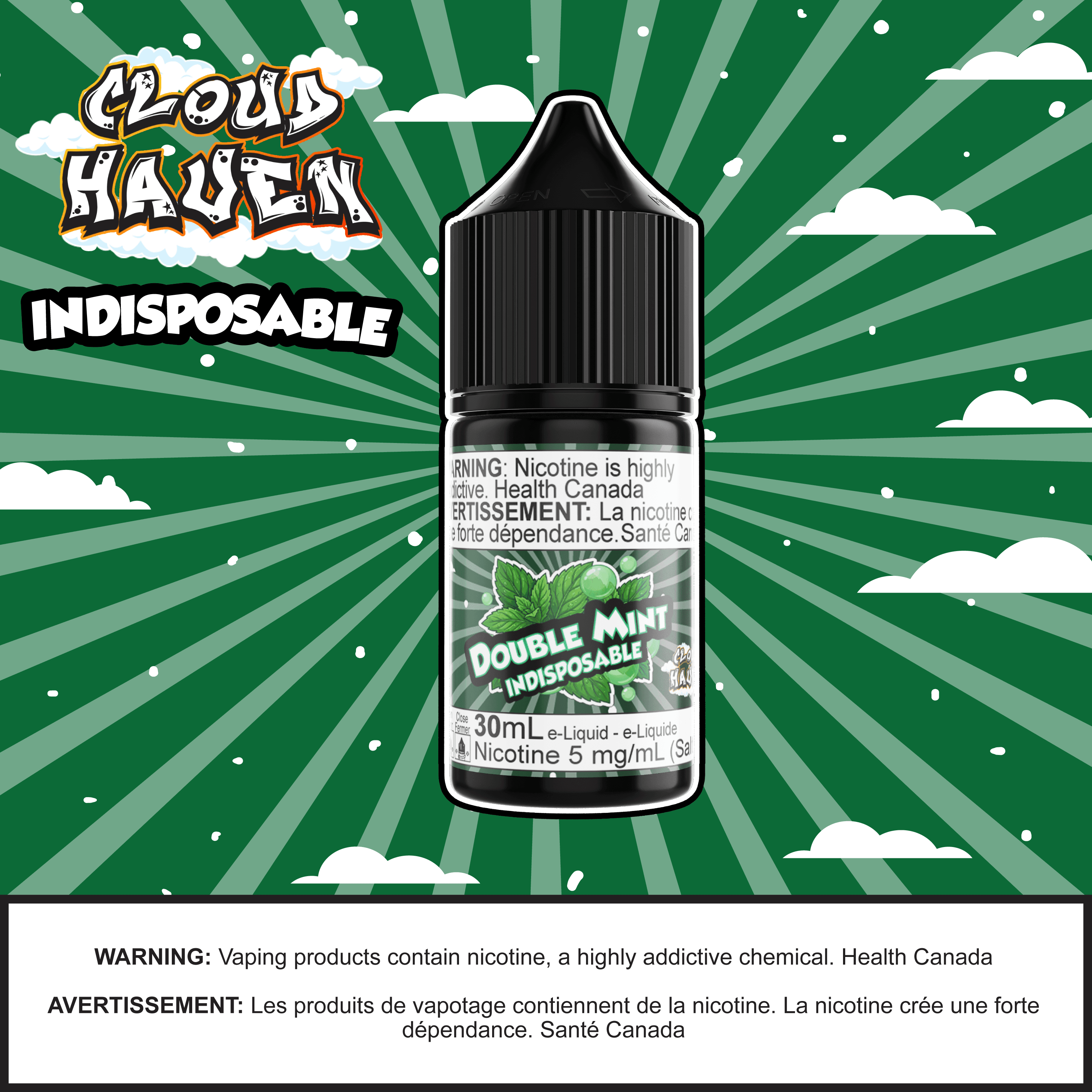 Cloud Haven - INDISPOSABLE Double Mi salt nicotine e-liquid bottle
